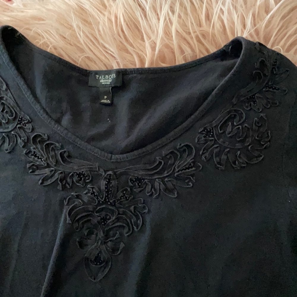 Black detail crop top from Talbots